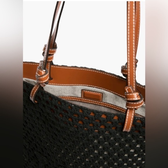 STAUD Crochet Porte Tote Bag In Black NWT - Picture 5 of 9